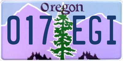 OR license plate 017EGI