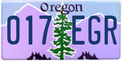 OR license plate 017EGR