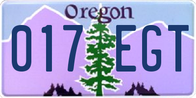 OR license plate 017EGT