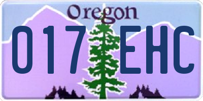 OR license plate 017EHC