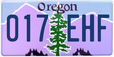 OR license plate 017EHF