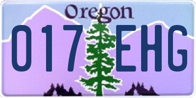 OR license plate 017EHG
