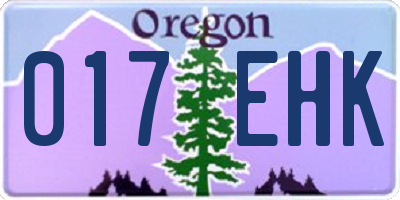 OR license plate 017EHK