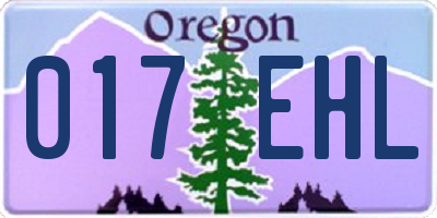 OR license plate 017EHL