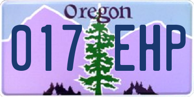 OR license plate 017EHP