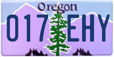 OR license plate 017EHY
