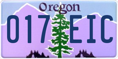 OR license plate 017EIC