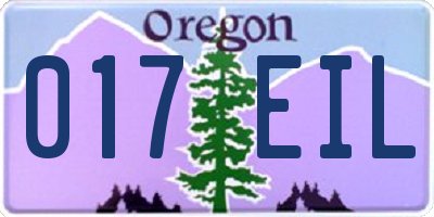 OR license plate 017EIL