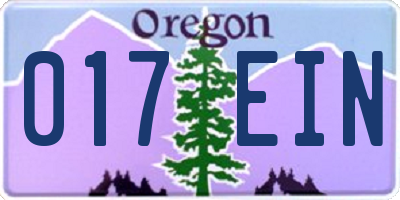 OR license plate 017EIN