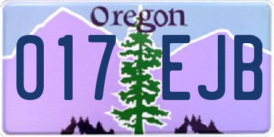 OR license plate 017EJB