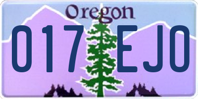 OR license plate 017EJO