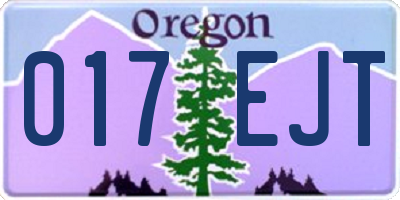 OR license plate 017EJT