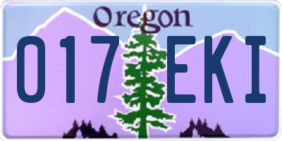 OR license plate 017EKI