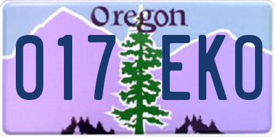 OR license plate 017EKO