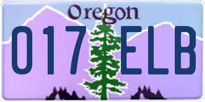 OR license plate 017ELB