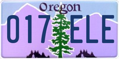 OR license plate 017ELE