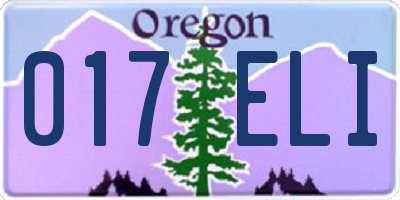 OR license plate 017ELI