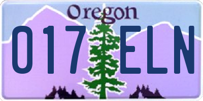 OR license plate 017ELN
