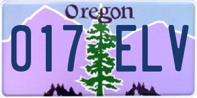 OR license plate 017ELV