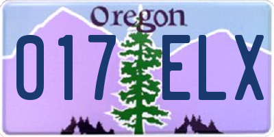 OR license plate 017ELX