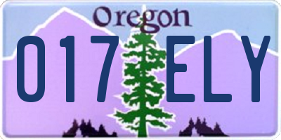 OR license plate 017ELY