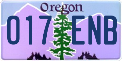 OR license plate 017ENB