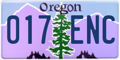 OR license plate 017ENC