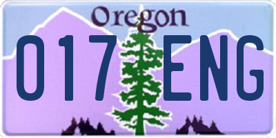 OR license plate 017ENG