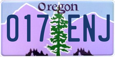 OR license plate 017ENJ
