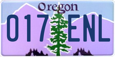 OR license plate 017ENL