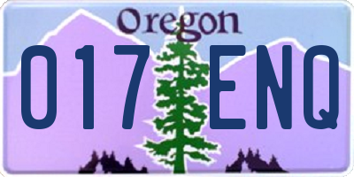 OR license plate 017ENQ
