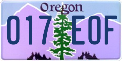 OR license plate 017EOF