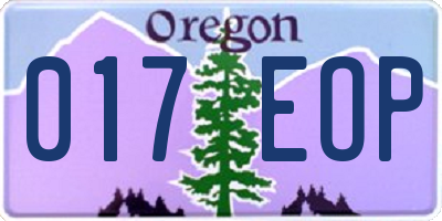 OR license plate 017EOP