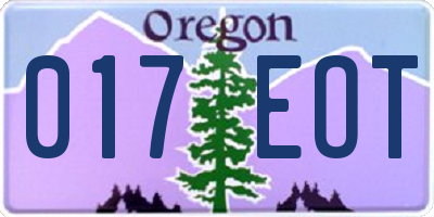 OR license plate 017EOT
