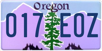 OR license plate 017EOZ