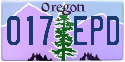 OR license plate 017EPD