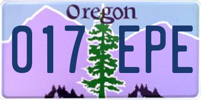 OR license plate 017EPE