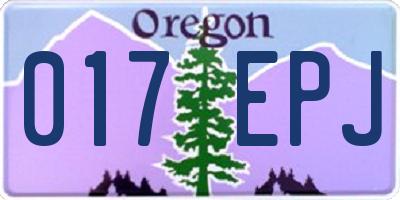 OR license plate 017EPJ