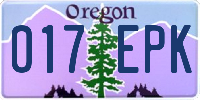 OR license plate 017EPK