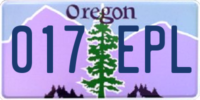 OR license plate 017EPL