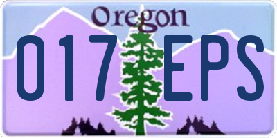 OR license plate 017EPS
