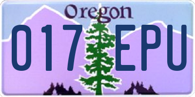 OR license plate 017EPU