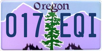 OR license plate 017EQI