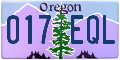 OR license plate 017EQL