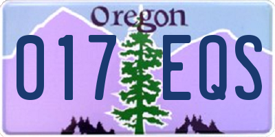 OR license plate 017EQS