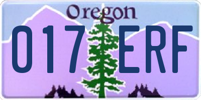 OR license plate 017ERF