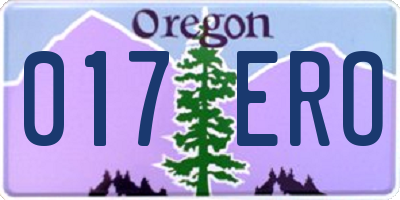 OR license plate 017ERO