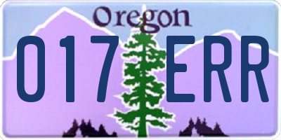 OR license plate 017ERR