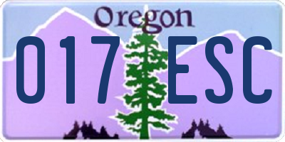 OR license plate 017ESC