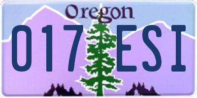 OR license plate 017ESI